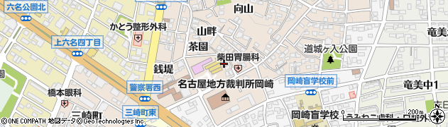 愛知県岡崎市明大寺町（茶園）周辺の地図