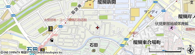 京都府京都市伏見区石田大受町10周辺の地図