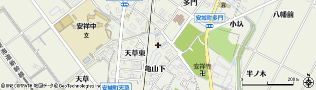 愛知県安城市安城町亀山下2周辺の地図