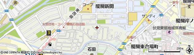 京都府京都市伏見区石田大受町11周辺の地図