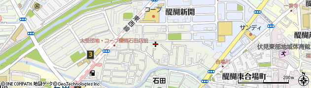 京都府京都市伏見区石田大受町22周辺の地図