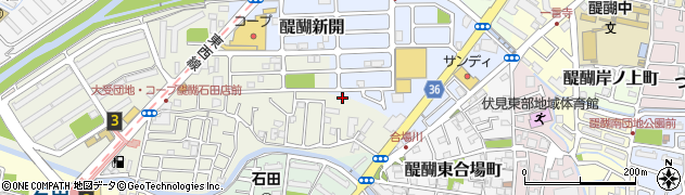 京都府京都市伏見区石田大受町8周辺の地図
