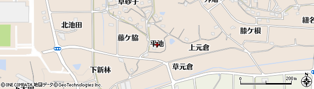 愛知県阿久比町（知多郡）草木（平池）周辺の地図