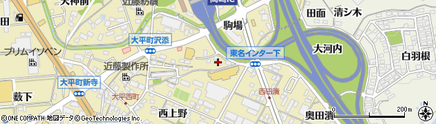 愛知県岡崎市大平町（砂原）周辺の地図