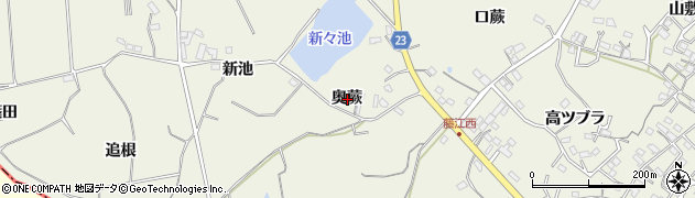 愛知県知多郡東浦町藤江奥蕨周辺の地図