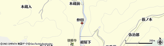 愛知県岡崎市蓬生町（仲田）周辺の地図