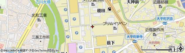 愛知県岡崎市大平町（薮下）周辺の地図