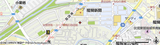 京都府京都市伏見区石田大受町21周辺の地図