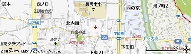 京都府長岡京市井ノ内（上東ノ口）周辺の地図