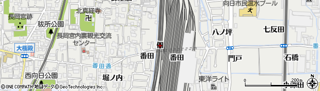京都府向日市鶏冠井町（佃）周辺の地図