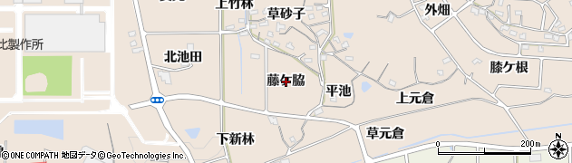 愛知県阿久比町（知多郡）草木（藤ケ脇）周辺の地図