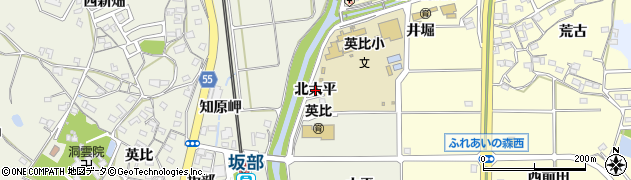 愛知県阿久比町（知多郡）卯坂（北大平）周辺の地図