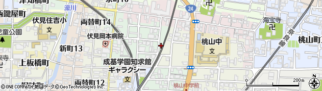 京都府京都市伏見区桃山水野左近西町33周辺の地図