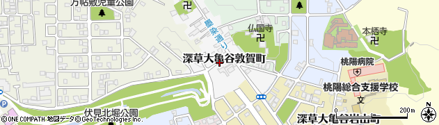 京都府京都市伏見区深草大亀谷敦賀町周辺の地図