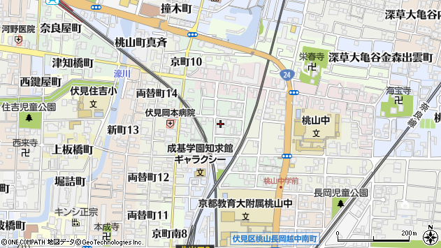 〒612-0059 京都府京都市伏見区桃山水野左近西町の地図