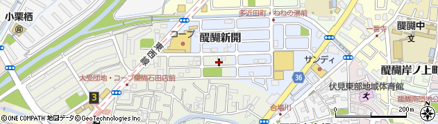 京都府京都市伏見区石田大受町18周辺の地図