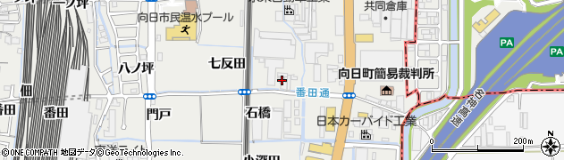 京都府向日市鶏冠井町（七反田）周辺の地図
