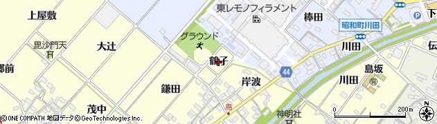 愛知県岡崎市島坂町（鶴子）周辺の地図