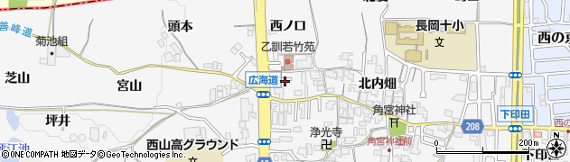 京都府長岡京市井ノ内（西ノ口）周辺の地図