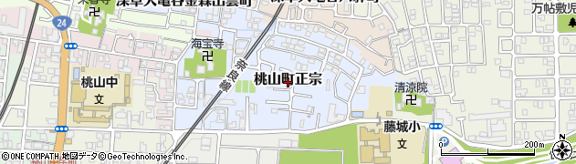 京都府京都市伏見区桃山町正宗周辺の地図