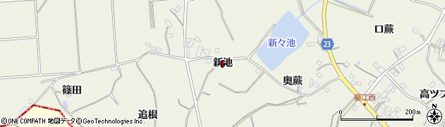 愛知県東浦町（知多郡）藤江（新池）周辺の地図