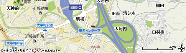 愛知県岡崎市大平町（ゼッポウ）周辺の地図