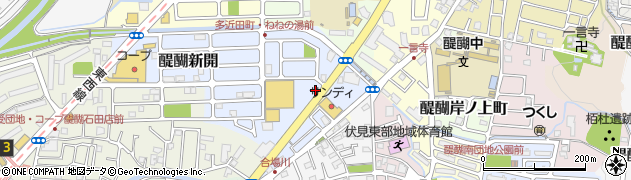 京都府京都市伏見区醍醐合場町周辺の地図