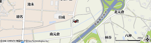 愛知県阿久比町（知多郡）卯坂（元倉）周辺の地図