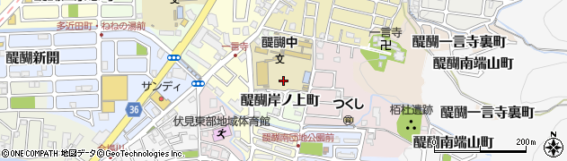 京都府京都市伏見区醍醐岸ノ上町周辺の地図