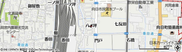京都府向日市鶏冠井町（八ノ坪）周辺の地図