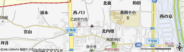 京都府長岡京市井ノ内周辺の地図