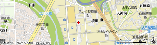 愛知県岡崎市大平町（堤下）周辺の地図