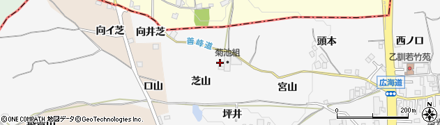 京都府長岡京市井ノ内（芝山）周辺の地図