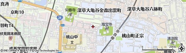 京都府京都市伏見区桃山最上町14周辺の地図