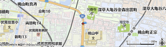 京都府京都市伏見区桃山最上町周辺の地図