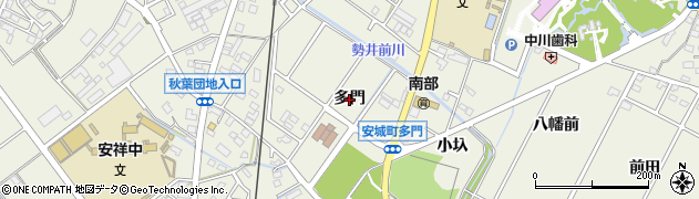 愛知県安城市安城町（多門）周辺の地図
