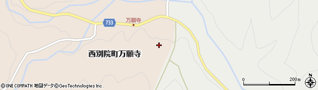 京都府亀岡市西別院町万願寺中辻周辺の地図