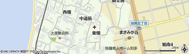 愛知県知多市大草周辺の地図