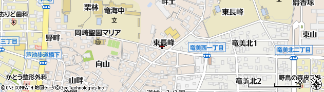 愛知県岡崎市明大寺町東長峰周辺の地図