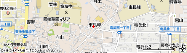 愛知県岡崎市明大寺町（東長峰）周辺の地図