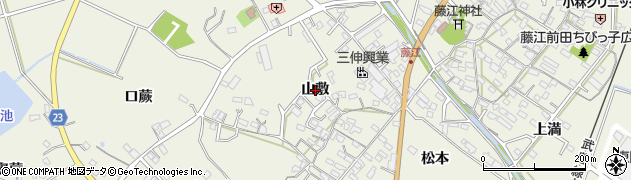 愛知県東浦町（知多郡）藤江（山敷）周辺の地図
