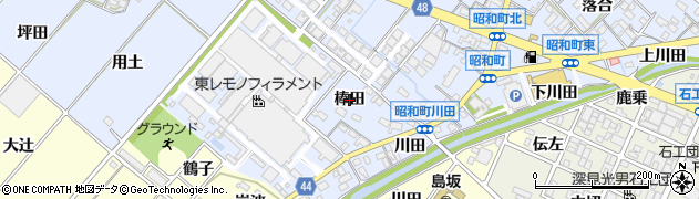 愛知県岡崎市昭和町（棒田）周辺の地図