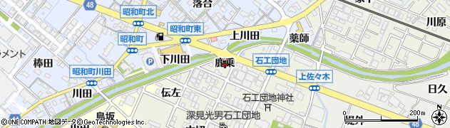 愛知県岡崎市上佐々木町（鹿乗）周辺の地図