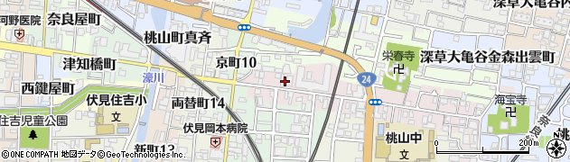 京都府京都市伏見区桃山最上町60周辺の地図