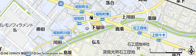 愛知県岡崎市昭和町（下川田）周辺の地図