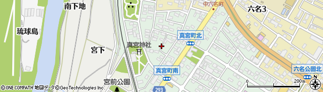 愛知県岡崎市真宮町周辺の地図