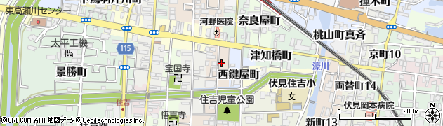 京都府京都市伏見区越前町周辺の地図