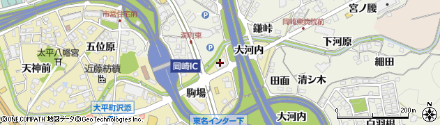 愛知県岡崎市大平町（大河内）周辺の地図