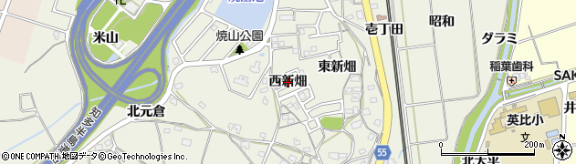 愛知県阿久比町（知多郡）卯坂（西新畑）周辺の地図