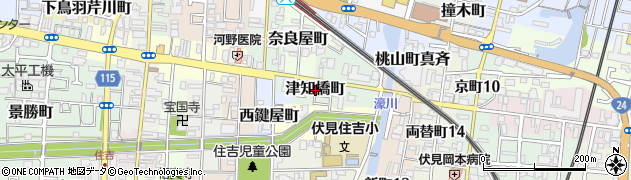 京都府京都市伏見区津知橋町周辺の地図